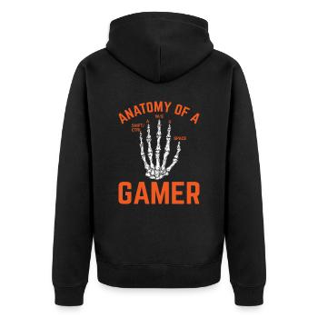 Anatomie d’un joueur – Fun Gaming Design - Veste à capuche bio Premium Unisexe - noir - Dos - Nico (187cm)
