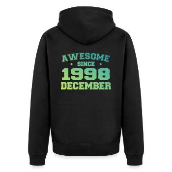 Birthday December 1998 - Gift December 1998 - Unisex Premium Organic Zip Hoodie - black - Back - Nico (187cm)