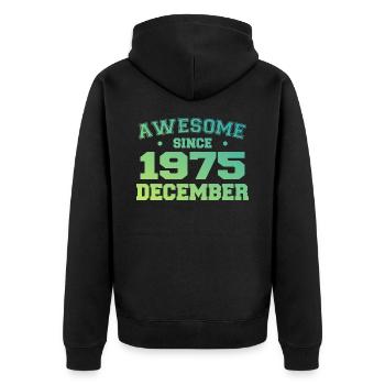 Anniversaire Décembre 1975 - Cadeau Decembre 1975 - Veste à capuche bio Premium Unisexe - noir - Dos - Nico (187cm)