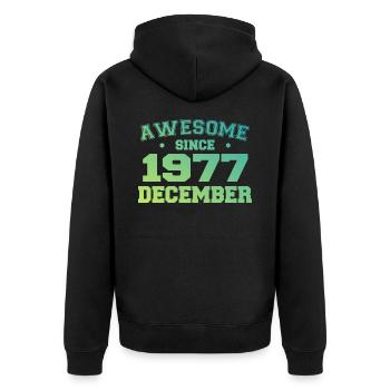Birthday December 1977 - Gift December 1977 - Unisex Premium Organic Zip Hoodie - black - Back - Nico (187cm)