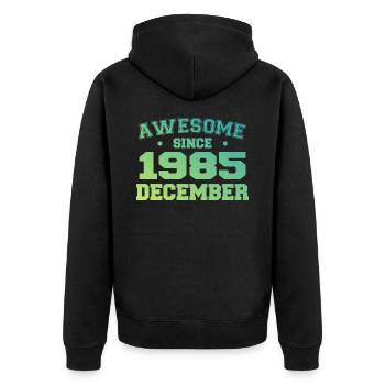 Anniversaire Décembre 1985 - Cadeau Decembre 1985 - Veste à capuche bio Premium Unisexe - noir - Dos - Nico (187cm)