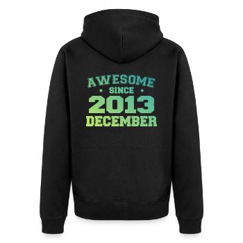 Anniversaire Décembre 2013 - Cadeau Decembre 2013 - Veste à capuche bio Premium Unisexe - noir - Dos - Nico (187cm)