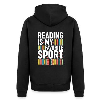 La lecture est mon sport préféré – Pour les amateurs de livres - Veste à capuche bio Premium Unisexe - noir - Dos - Nico (187cm)