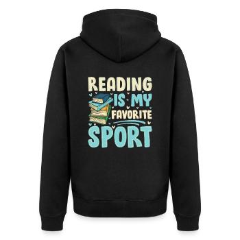 La lecture est mon sport préféré – Pour les amateurs de livres - Veste à capuche bio Premium Unisexe - noir - Dos - Nico (187cm)