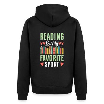 La lecture est mon sport préféré – Pour les amateurs de livres - Veste à capuche bio Premium Unisexe - noir - Dos - Nico (187cm)