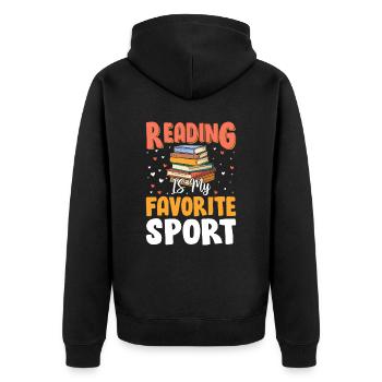La lecture est mon sport préféré – Pour les amateurs de livres - Veste à capuche bio Premium Unisexe - noir - Dos - Nico (187cm)