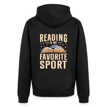 La lecture est mon sport préféré – Pour les amateurs de livres - Veste à capuche bio Premium Unisexe - noir - Dos - Nico (187cm)