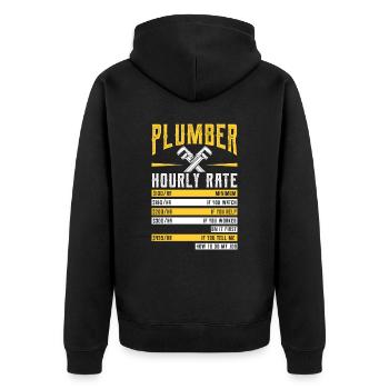 Plombier drôle taux horaire bricoleur plombier - Veste à capuche bio Premium Unisexe - noir - Dos - Nico (187cm)