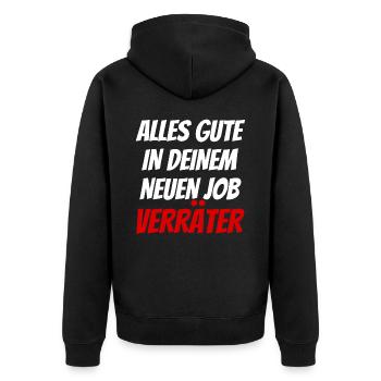 Tout le meilleur dans votre nouveau job traître - Veste à capuche bio Premium Unisexe - noir - Dos - Nico (187cm)