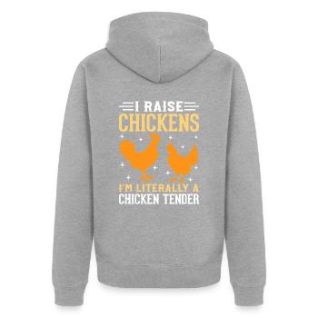 Cool Chicken Tender Design pour hommes et femmes - Veste à capuche bio Premium Unisexe - gris chiné - Dos - Nico (187cm)