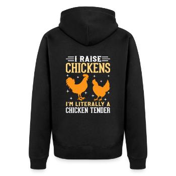 Cool Chicken Tender Design for Men & Women - Unisex Premium Organic Zip Hoodie - black - Back - Nico (187cm)