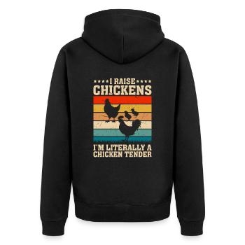 Cool Chicken Tender Design for Men & Women - Unisex Premium Organic Zip Hoodie - black - Back - Nico (187cm)