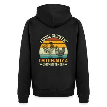 Cool Chicken Tender Design pour hommes et femmes - Veste à capuche bio Premium Unisexe - noir - Dos - Nico (187cm)