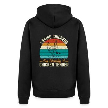 Cool Chicken Tender Design for Men & Women - Unisex Premium Organic Zip Hoodie - black - Back - Nico (187cm)