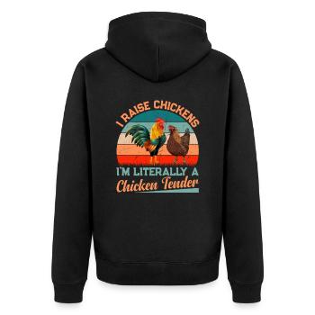 Cool Chicken Tender Design pour hommes et femmes - Veste à capuche bio Premium Unisexe - noir - Dos - Nico (187cm)