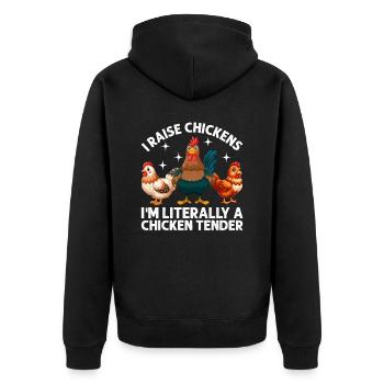 Cool Chicken Tender Design for Men & Women - Unisex Premium Organic Zip Hoodie - black - Back - Nico (187cm)
