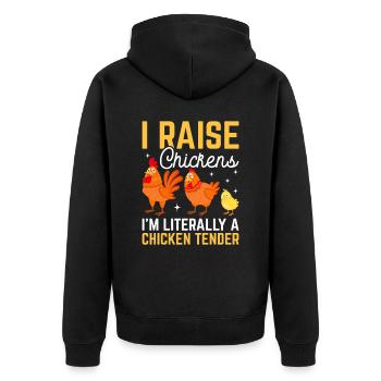 Cool Chicken Tender Design for Men & Women - Unisex Premium Organic Zip Hoodie - black - Back - Nico (187cm)