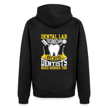 Chemise de technicien dentaire amusante – Heroes of the Dentist - Veste à capuche bio Premium Unisexe - noir - Dos - Nico (187cm)