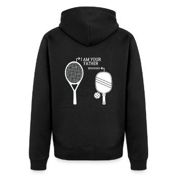 Funny Pickleball Tennis Shirt – I Am Your Fathe - Unisex Premium Organic Zip Hoodie - black - Back - Nico (187cm)