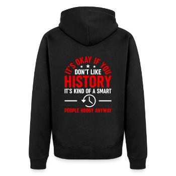 Histoire – Un passe-temps pour les esprits intelligents - Veste à capuche bio Premium Unisexe - noir - Dos - Nico (187cm)