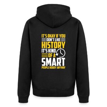Histoire – Un passe-temps pour les esprits intelligents - Veste à capuche bio Premium Unisexe - noir - Dos - Nico (187cm)