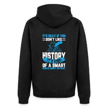 Histoire – Un passe-temps pour les esprits intelligents - Veste à capuche bio Premium Unisexe - noir - Dos - Nico (187cm)