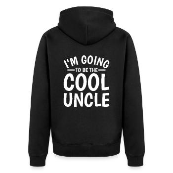 I'm going to be the cool uncle - Unisex Premium Organic Zip Hoodie - black - Back - Nico (187cm)