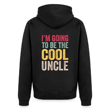 I'm going to be the cool uncle - Unisex Premium Organic Zip Hoodie - black - Back - Nico (187cm)