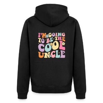 I'm going to be the cool uncle - Unisex Premium Organic Zip Hoodie - black - Back - Nico (187cm)