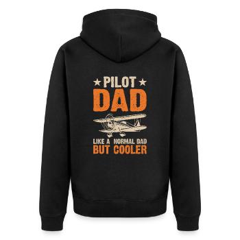 Papa pilote – Comme un papa normal, mais en plus frais - Veste à capuche bio Premium Unisexe - noir - Dos - Nico (187cm)