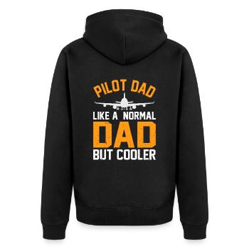 Papa pilote – Comme un papa normal, mais en plus frais - Veste à capuche bio Premium Unisexe - noir - Dos - Nico (187cm)