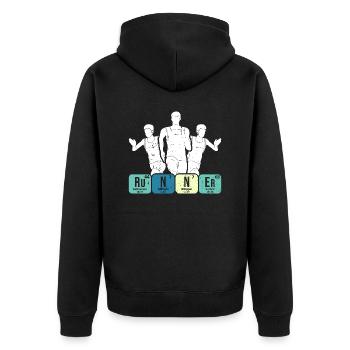 Runner Periodensystem Grafik - Unisex Premium Bio Zip Hoodie - Schwarz - Hinten - Nico (187cm)