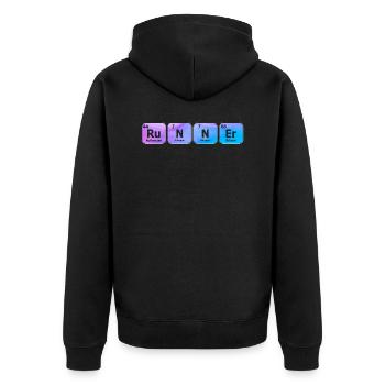 Runner Periodic Table - Unisex Premium Bio Zip Hoodie - Schwarz - Hinten - Nico (187cm)