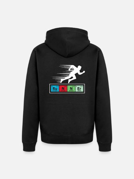Runner Periodic Table Chart - Unisex Premium Organic Zip Hoodie - black