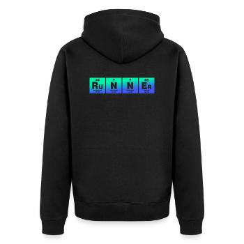 Runner Periodic Table Chart - Unisex Premium Organic Zip Hoodie - black - Back - Nico (187cm)