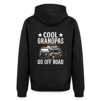 Cool grandpas drive off-road - Unisex Premium Organic Zip Hoodie - black - Back - Nico (187cm)