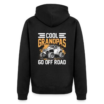 Cool grandpas drive off-road - Unisex Premium Organic Zip Hoodie - black - Back - Nico (187cm)