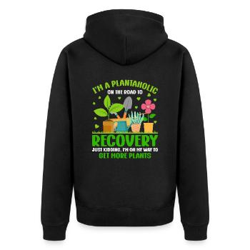 Je suis un plantaholic pour les amoureux des plantes Jardinier drôle - Veste à capuche bio Premium Unisexe - noir - Dos - Nico (187cm)