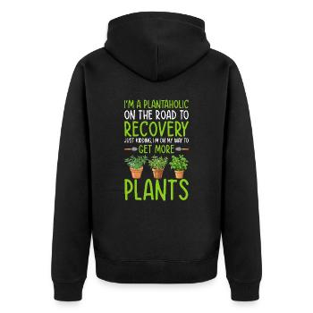 Drôle de dicton pour les amateurs de plantes - Veste à capuche bio Premium Unisexe - noir - Dos - Nico (187cm)