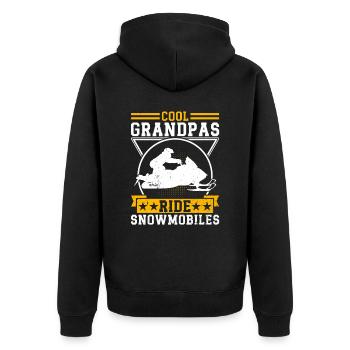 Coole Opas fahren Schneemobile - Unisex Premium Bio Zip Hoodie - Schwarz - Hinten - Nico (187cm)
