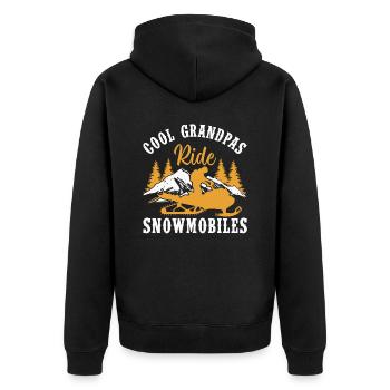 Coole Opas fahren Schneemobile - Unisex Premium Bio Zip Hoodie - Schwarz - Hinten - Nico (187cm)