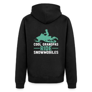 Coole Opas fahren Schneemobile - Unisex Premium Bio Zip Hoodie - Schwarz - Hinten - Nico (187cm)