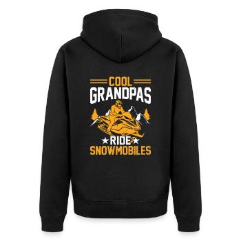 Coole Opas fahren Schneemobile - Unisex Premium Bio Zip Hoodie - Schwarz - Hinten - Nico (187cm)
