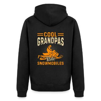 Coole Opas fahren Schneemobile - Unisex Premium Bio Zip Hoodie - Schwarz - Hinten - Nico (187cm)