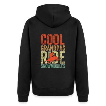 Coole Opas fahren Schneemobile - Unisex Premium Bio Zip Hoodie - Schwarz - Hinten - Nico (187cm)