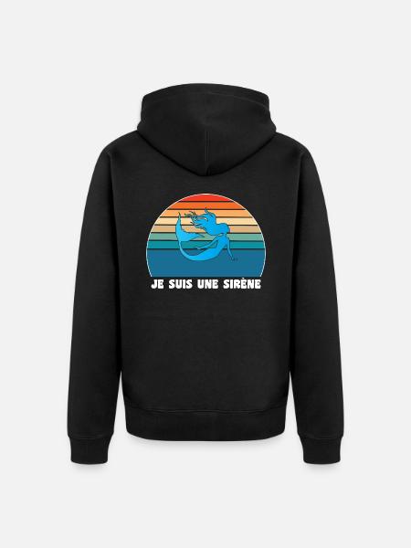 Little Mermaid Humor - Unisex Premium Organic Zip Hoodie - black