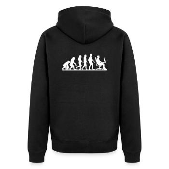 Évolution vers le programmeur informatique - Veste à capuche bio Premium Unisexe - noir - Dos - Nico (187cm)