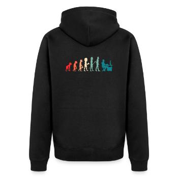 Evolution of Man – Computer Programmer - Unisex Premium Bio Zip Hoodie - Schwarz - Hinten - Nico (187cm)