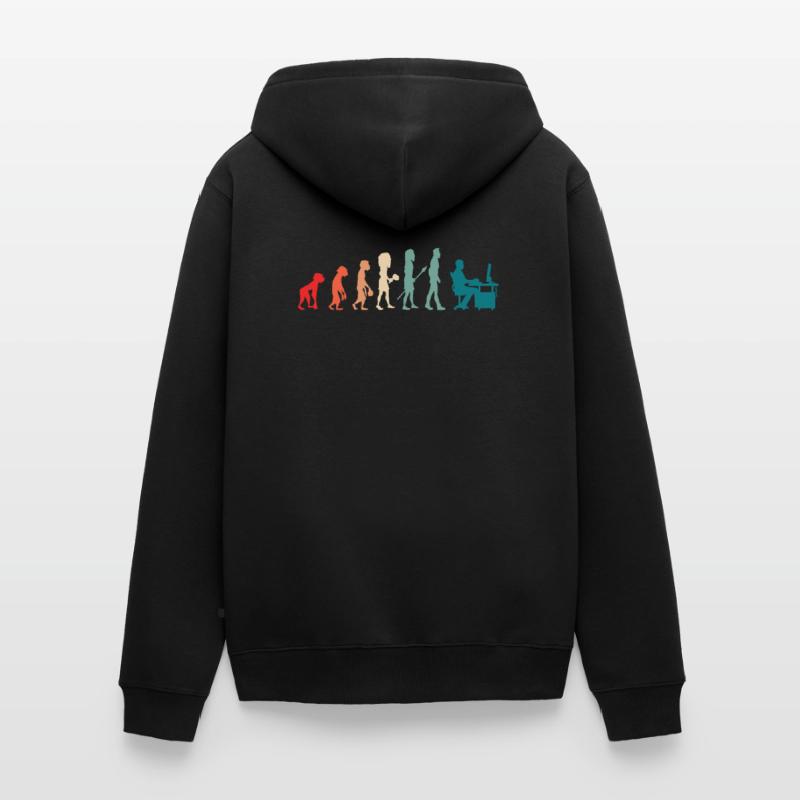 Evolution de l’homme – programmeur informatique Veste à capuche bio Premium Unisexe