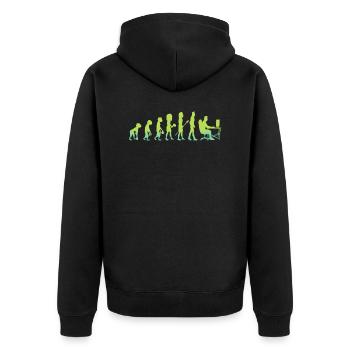 Evolution of Man – Computer Programmer - Unisex Premium Bio Zip Hoodie - Schwarz - Hinten - Nico (187cm)
